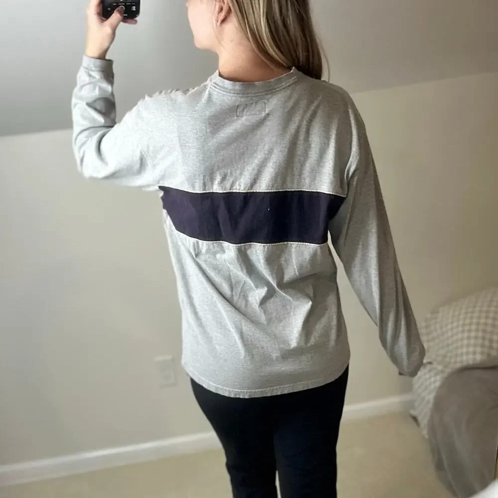 Abercrombie: Vintage Gray Stripe Sweatshirt
